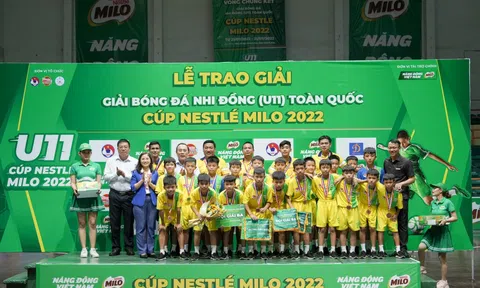Sông Lam Nghệ An lên ngôi vô địch Giải bóng đá Nhi đồng (U11) toàn quốc - Cúp Nestlé MILO 2022