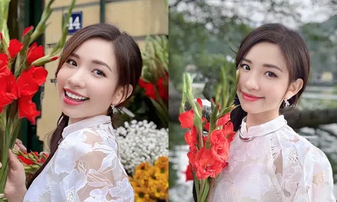 Mivi Diễm Anh nàng hoa khôi khoe vẻ đẹp ngọt ngào trong tà áo dài cách tân