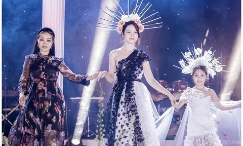 Á quân siêu mẫu nhí toàn năng Nguyễn Phạm Hà Linh diễn vedette cùng Hoa hậu Lương Kỳ Duyên