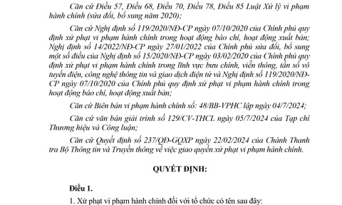Tạp chí Thương hiệu và Công luận bị xử phạt vì thông tin sai sự thật về ngành Công Thương