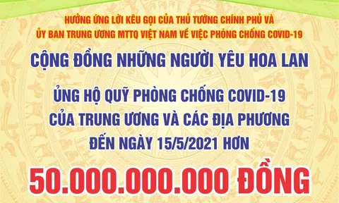 Cộng đồng những người yêu hoa lan Việt Nam quyên góp trên 50 tỷ cho công tác phòng chống COVID19