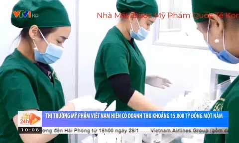 Nhà máy sản xuất dược mỹ phẩm quốc tế Korea Cosmetic vinh dự khi được truyền hình VTV1, VTV9 đưa tin 