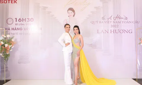 Hoa hậu Trịnh Lan Trinh phong cách và cuốn hút với vest, đến dự Thanks Party Á hậu Lan Hương