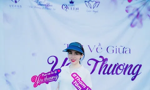Á hậu Vũ Khánh Hòa tham dự hoạt động 'Trở về giữa yêu thương'