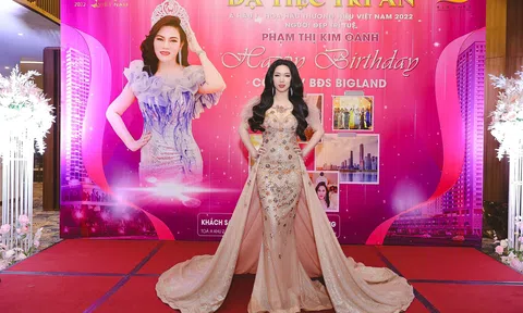 Hoa hậu Khương Phương Anh diện váy dạ hội đính kết sang trọng, đẹp tựa nàng công chúa bước ra từ cổ tích