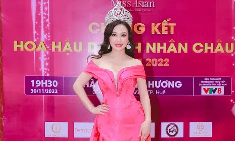 Hoa hậu Vũ Ngọc Anh đội vương miện, diện váy quyến rũ trên thảm đỏ chung kết Miss Asian 2022