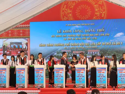 Quảng Ngãi khởi công loạt trường nội trú liên cấp tại các xã biên giới