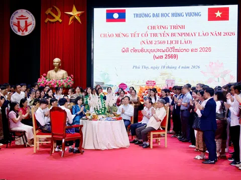Phú Thọ: Trường Đại học Hùng Vương chào mừng Tết cổ truyền Bunpimay Lào năm 2026
