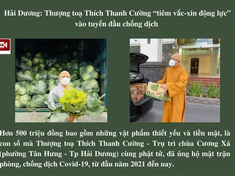 Hải Dương: Thượng Toạ Thích Thanh Cường "tiêm vắc-xin động lực" vào tuyến đầu chống dịch