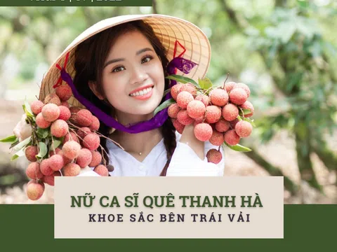 Nữ ca sĩ quê Thanh Hà khoe sắc bên trái vải