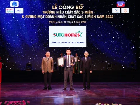 SUTO HOMES vinh dự nhận giải thưởng "Thương hiệu xuất sắc 3 miền" dành cho những Công ty kinh doanh trong lĩnh vực bất động sản