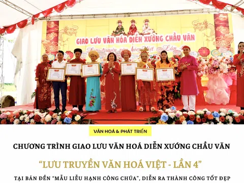 Chương trình Giao lưu văn hoá diễn xướng chầu văn “Lưu truyền văn hoá Việt - lần 4” tại bản đền "Mẫu Liễu Hạnh Công chúa" thành công tốt đẹp