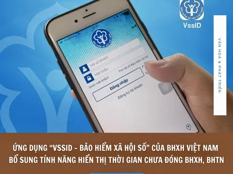 Ứng dụng “VssID - Bảo hiểm xã hội số” của BHXH Việt Nam  bổ sung tính năng hiển thị thời gian chưa đóng BHXH, BHTN