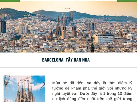 Top 10 điểm du lịch đáng đến nhất trên thế giới trong mùa hè 2023: Barcelona, Tây Ban Nha