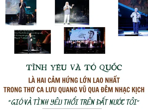 Tình yêu và Tổ quốc là hai cảm hứng lớn lao nhất trong thơ ca Lưu Quang Vũ qua đêm nhạc kịch “Gió và tình yêu thổi trên đất nước tôi”