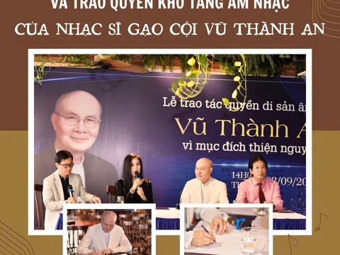Xúc động tại buổi lễ công bố tâm nguyện và trao quyền kho tàng âm nhạc của nhạc sĩ gạo cội Vũ Thành An