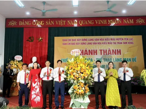 Vĩnh Phúc: Khu thiết chế văn hóa - thể thao làng Man Để thị trấn Tam Hồng (Yên Lạc) đi vào hoạt động