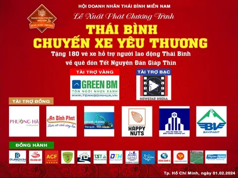 Ngày 1/2 - Chuyến xe yêu thương khởi hành từ TP Hồ Chí Minh về Thái Bình