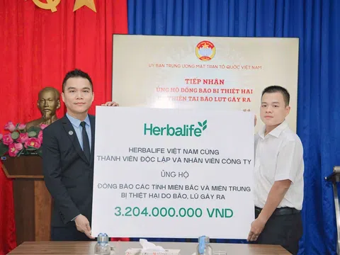 Herbalife Việt Nam đóng góp hơn 3,2 tỷ đồng ủng hộ đồng bào bị ảnh hưởng bởi thiên tai