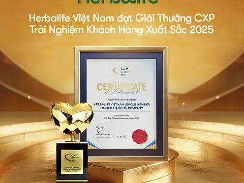 Herbalife Việt Nam đạt giải thưởng khu vực "CXP trải nghiệm khách hàng xuất sắc" năm 2025