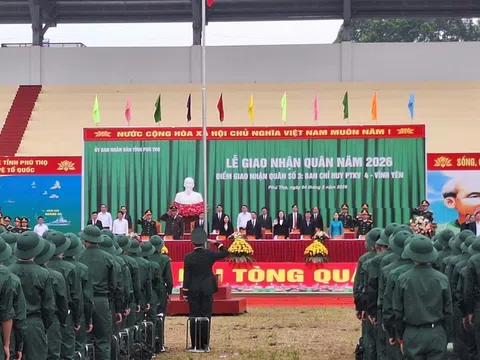 Phú Thọ: Công an xã Lập Thạch giữ gìn ANTT lễ giao, nhận quân năm 2026