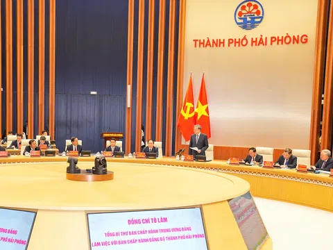 Tổng Bí thư Tô Lâm: Hải Phòng tiếp tục khẳng định vai trò trung tâm công nghiệp và cảng biển của cả nước