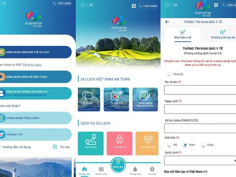 Tích hợp tính năng 'Tờ khai y tế' trên ứng dụng 'Du lịch Việt Nam an toàn'
