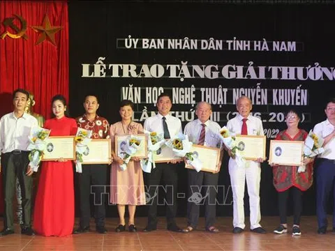 Hà Nam: Trao Giải thưởng Văn học nghệ thuật Nguyễn Khuyến lần thứ VIII 