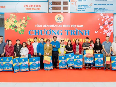 "Chuyến tàu Công đoàn - Xuân 2026" đưa hàng nghìn đoàn viên, người lao động về quê đón Tết