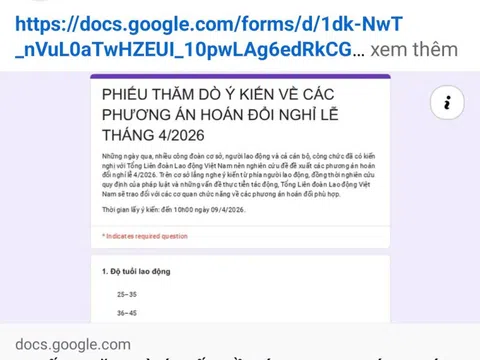 Lấy ý kiến về 3 phương án hoán đổi ngày nghỉ lễ Giỗ tổ Hùng Vương và 30/4 - 1/5