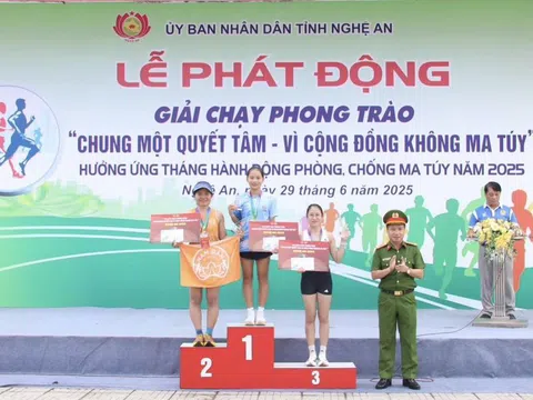 Nghệ An tổ chức giải chạy phong trào “Chung một quyết tâm - Vì cộng đồng không ma túy”