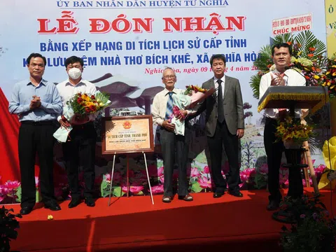 Quảng Ngãi: Huyện Tư Nghĩa đón nhận Bằng xếp hạng di tích lịch sử cấp tỉnh Khu lưu niệm nhà thơ Bích Khê
