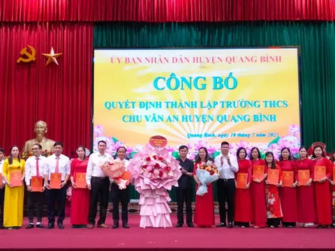 Hà Giang: Huyện Quang Bình công bố Quyết định thành lập trường Trung học cơ sở Chu Văn An