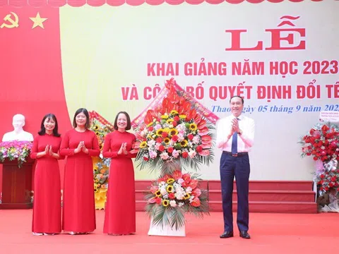 Phú Thọ:  Đổi tên trường THCS Lâm Thao thành Trường THCS Vũ Duệ khai giảng năm học mới