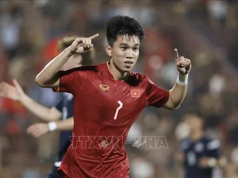 Thắng đậm U23 Guam, U23 Việt Nam tạm dẫn đầu bảng C vòng loại U23 châu Á 2024