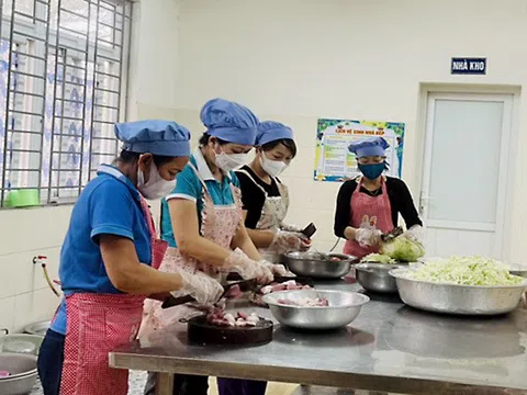 Phú Thọ: Trường Mầm non Thanh Đình (TP. Việt Trì) bảo đảm an toàn bếp ăn bán trú