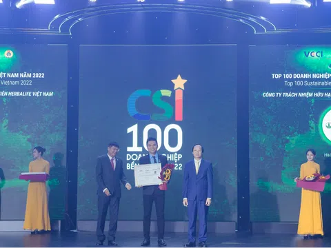 Herbalife Việt Nam được vinh danh top 100 Doanh nghiệp Bền vững Việt Nam năm 2022