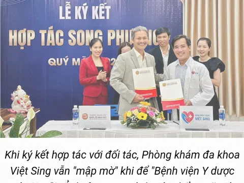      Khoa thẩm mỹ trực thuộc một Phòng khám, tự nhận là "Bệnh viện thẩm mỹ quốc tế"