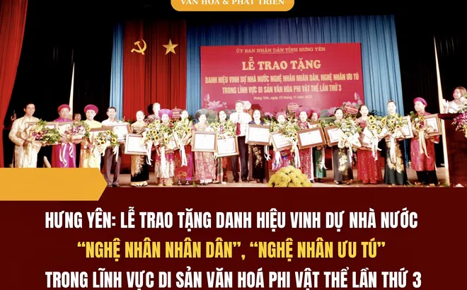 Hưng Yên: Lễ trao tặng danh hiệu vinh dự Nhà nước “Nghệ nhân nhân dân”, “Nghệ nhân ưu tú” trong lĩnh vực di sản văn hoá phi vật thể lần thứ 3