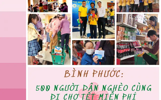 Bình Phước: 500 người nghèo cùng đi chợ Tết miễn phí
