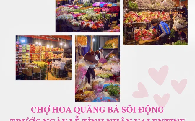 Hà Nội: Chợ hoa Quảng Bá sôi động trước ngày Lễ tình nhân Valentine